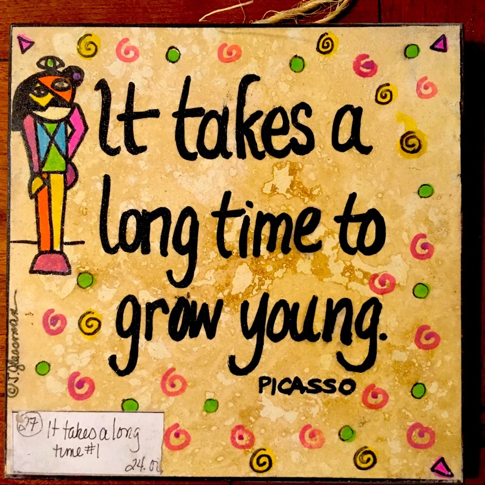 Hand painted wall hanging tile